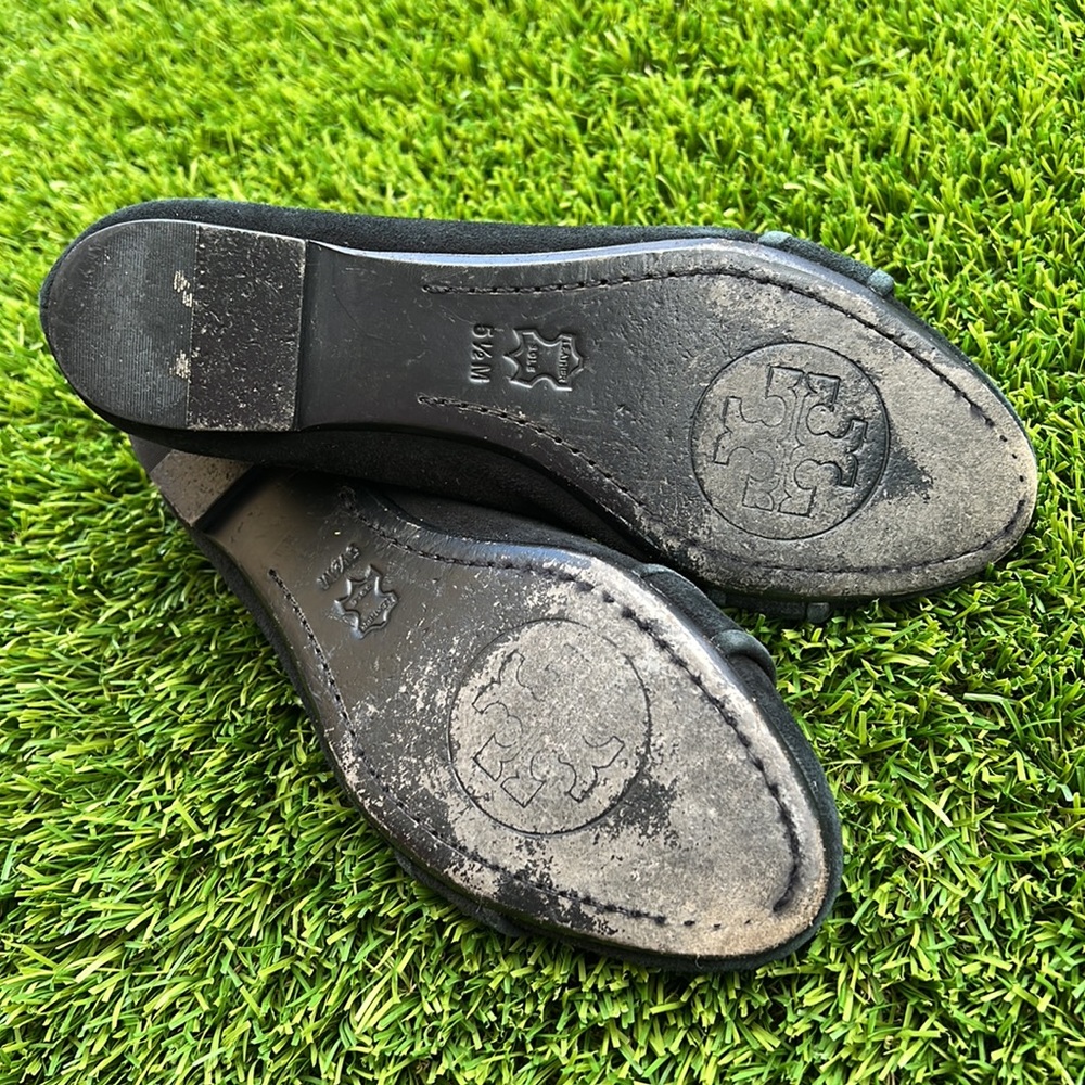 Tory Burch Asher Flat size 5 1/2 black suede loafers - Picture 9 of 13